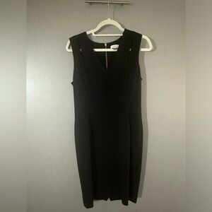 Black v neck Calvin Klein dress with shoulder cut outs size 10